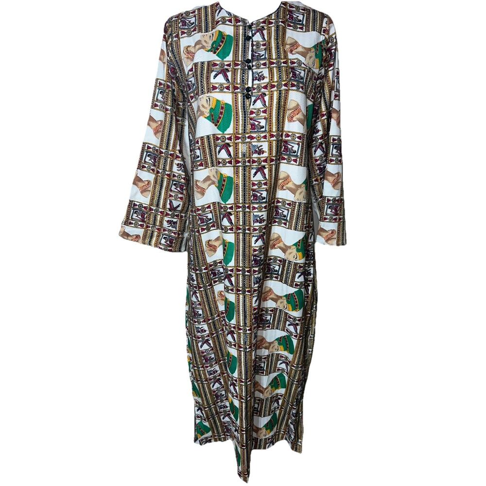 Vtg Rare Egyptian Revival Kaftan Gown Ooak Tribal
